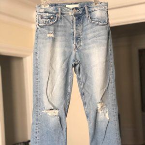 MOTHER The Tomcat Ripped Straight Jeans Size 30